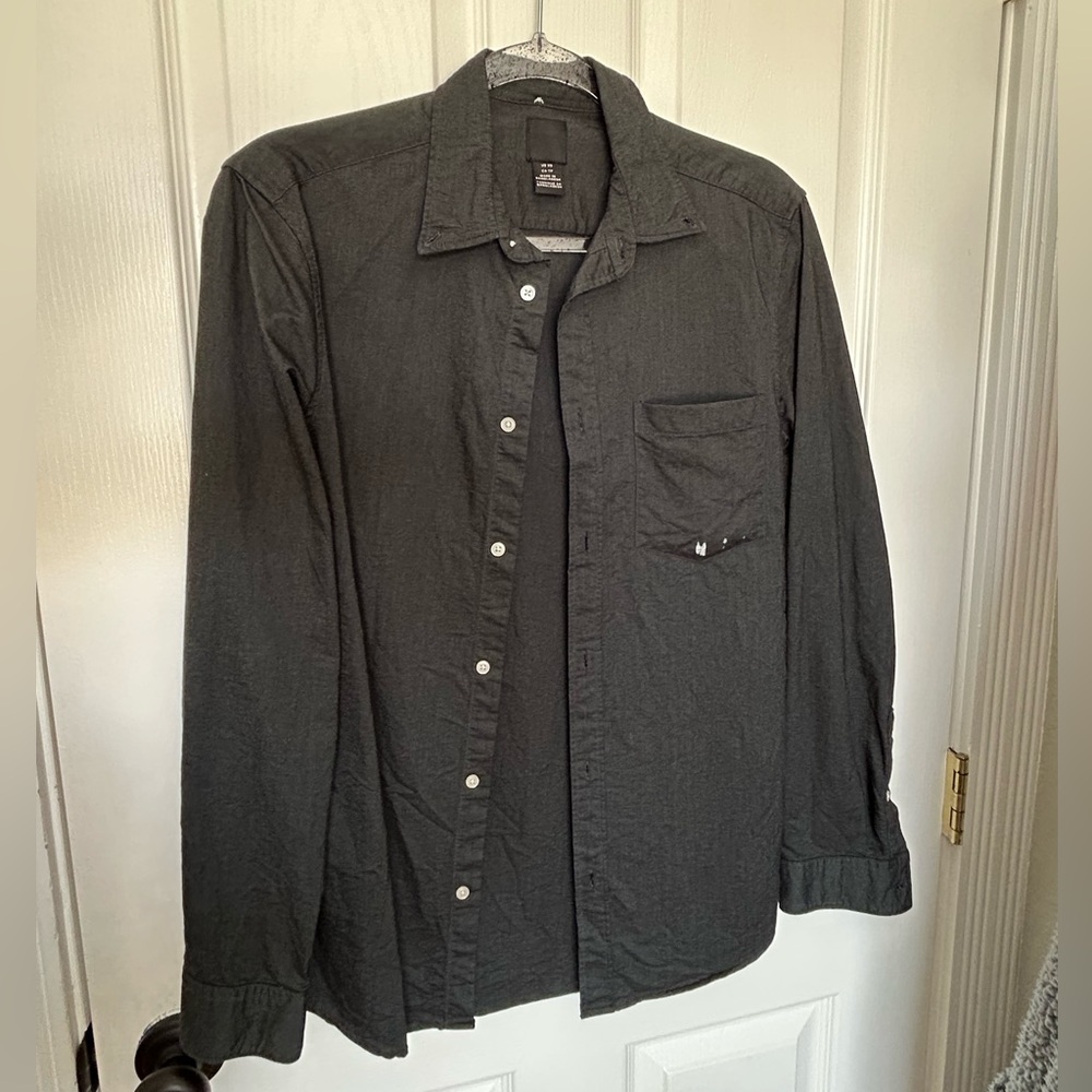H&M, extra small, black button down long sleeve